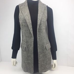 Alexander Wang Wool Blend Open Front Long Vest